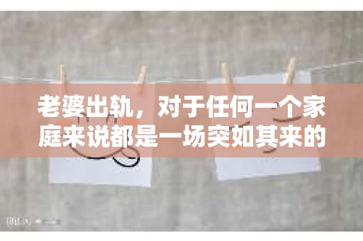 老婆出轨，对于任何一个家庭来说都是一场突如其来的风暴。面对这样的困境，如何挽回婚姻，重拾家庭的和谐，成为了许多人迫切想要了解的问题。今天，我们就来聊聊这个敏感而现实的话题——老婆出轨最好的挽回办法。
