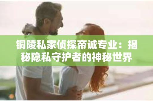 铜陵私家侦探帝诚专业:揭秘隐私守护者的神秘世界 铜陵私家侦探帝诚专业:揭秘隐私守护者的神秘世界