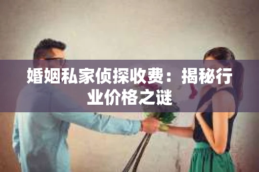 婚姻私家侦探收费：揭秘行业价格之谜