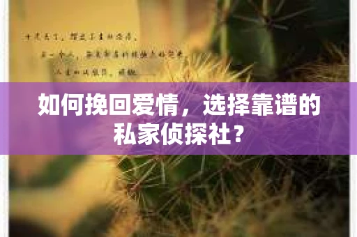 如何挽回爱情,选择靠谱的私家侦探社? 如何挽回爱情,选择靠谱的私家侦探社?