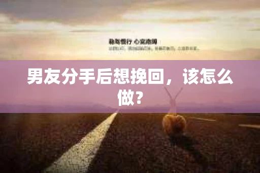 男友分手后想挽回,该怎么做? 男友分手后想挽回,该怎么做?