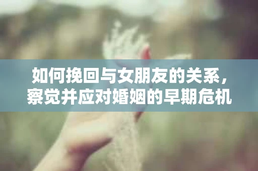 如何挽回与女朋友的关系，察觉并应对婚姻的早期危机信号