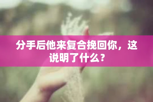 分手后他来复合挽回你，这说明了什么？